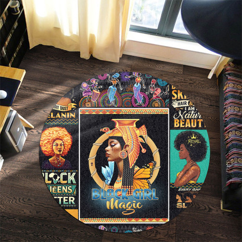 Black Identity Round Rug Black Girl Magic