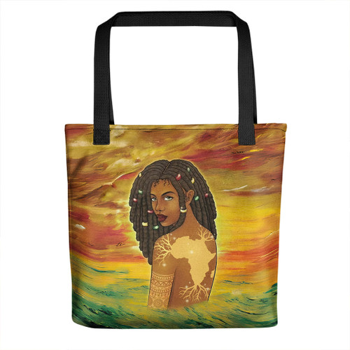 Black Identity Tote Bag Black Girl Map Roots