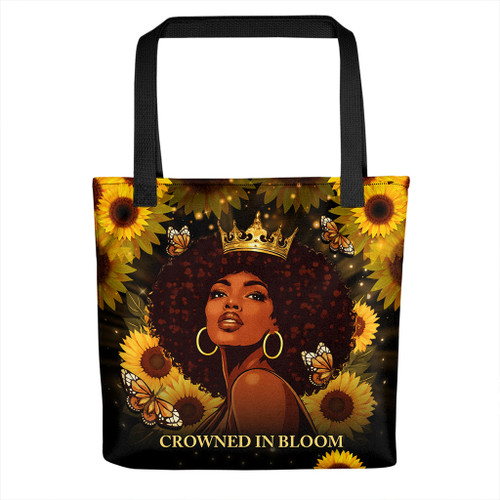 Black Identity Tote Bag Crowned In Bloom