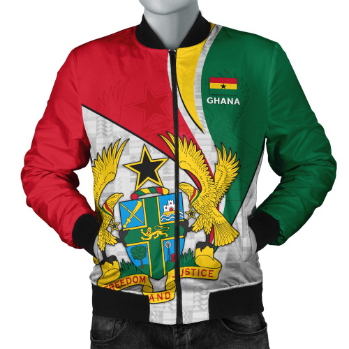 Ghana Bomber Jacket Black Star National Pride Heritage Design