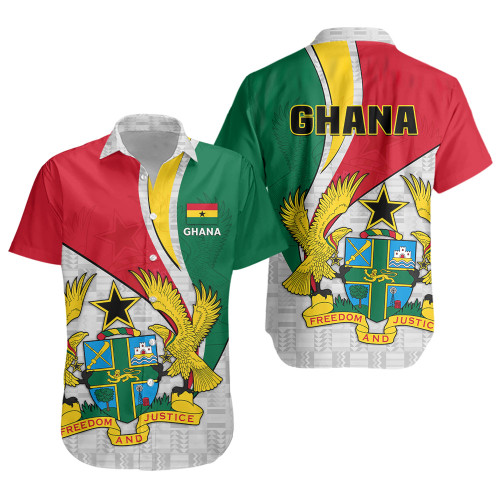 Ghana Short Sleeve Shirt Black Star National Pride Heritage Design