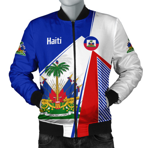 Haiti Bomber Jacket National Pride Coat Of Arms Heritage Design