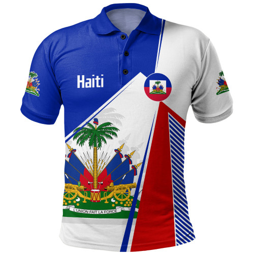 Haiti Polo Shirt National Pride Coat Of Arms Heritage Design
