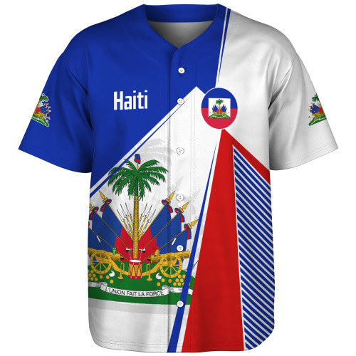 Haiti Baseball Shirt National Pride Coat Of Arms Heritage Design