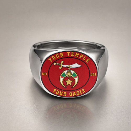 Prince Hall Shriners Ring Custom Nobles 1893 AEAONMS Classic Style