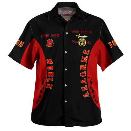 Prince Hall Shriners Hawaiian Shirt Custom AEAONMS Noble Fez Camel Desert Style