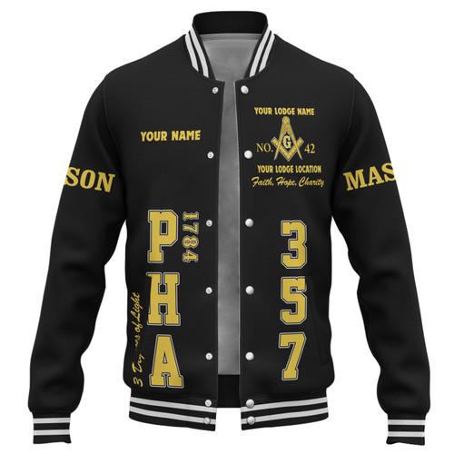 Prince Hall Freemasonry Baseball Jacket Custom Lodge Masonic Brotherhood Style