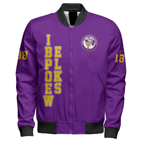 IBPOEW Zipper Bomber Jacket Letter Style