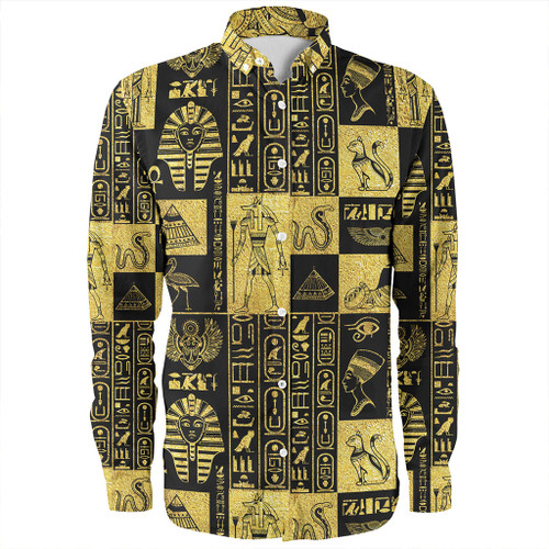 Egypt Long Sleeve Shirt Symbols Gold