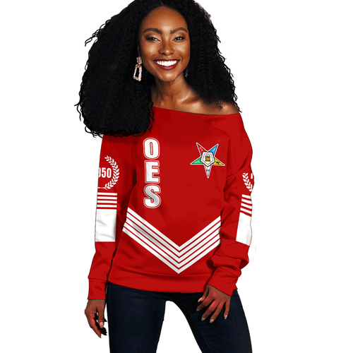 Order of the Eastern Star Off Shoulder Sweatshirt Crest Greek Life