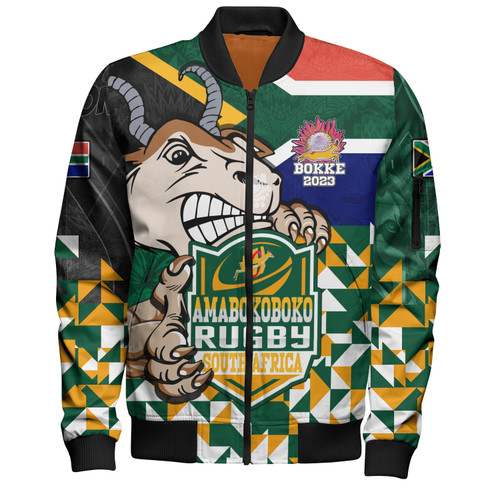 South Africa Bomber Jacket Custom SA Rugby Springboks Pride 2023 Hexagon Jersey