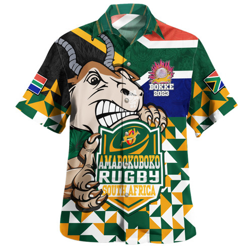 South Africa Hawaiian Shirt Custom SA Rugby Springboks Pride 2023 Hexagon Jersey