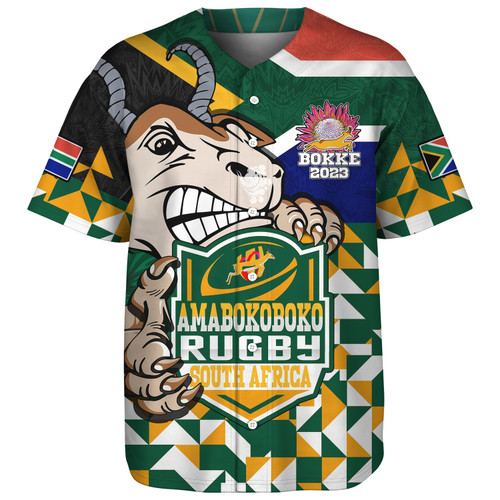South Africa Baseball Shirt Custom SA Rugby Springboks Pride 2023 Hexagon Jersey