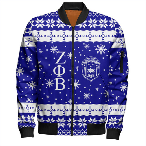Zeta Phi Beta Zipper Bomber Jacket Sorority Christmas