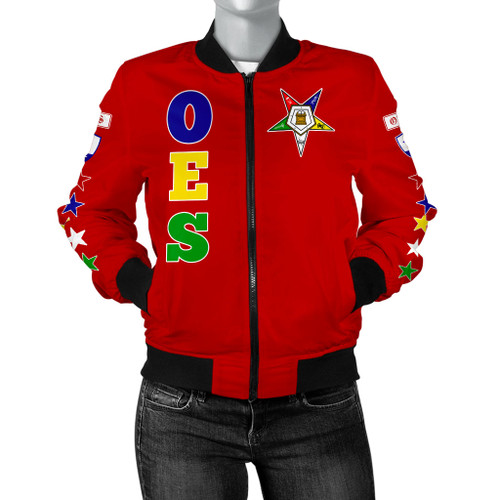 Order of the Eastern Star Bomber Jacket Letters Red