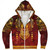 Egyptian Sherpa Hoodie Anubis Pattern In Red