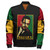 African Zipper Bomber Jacket - African Patterns Malcolm X Retro Zipper Bomber Jacket