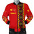 Tigray Zipper Bomber Jacket - African Patterns Tigray Maps Africa Pattern Red Zipper Bomber Jacket