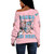 Gamma Phi Delta Off Shoulder Sweatshirt Letter Style Color