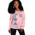 Gamma Phi Delta Off Shoulder Sweatshirt Letter Style Color