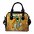 Egyptian Shoulder Handbag - African Patterns Egyptian Hieroglyphics and Gods Self Knowledge Shoulder Handbag