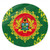 Ghana Round Rug Floral Frame