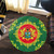 Ghana Round Rug Floral Frame