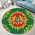 Ghana Round Rug Floral Frame