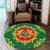 Ghana Round Rug Floral Frame