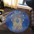 Egypt Round Rug Egyptian Pharaoh Pattern In Blue