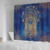 Egypt Shower Curtain Egyptian Pharaoh Pattern In Blue