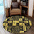 Egypt Round Rug Egyptian Symbols Gold