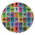 Adinkra Round Rug Multi Color Adinkra Symbols