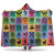 Adinkra Hooded Blanket Multi Color Adinkra Symbols
