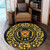 Phi Mu Alpha Sinfonia Round Rug Royal Floral Frame