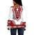 Dashiki Off Shoulder Sweatshirt dashiki white and red