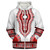 Dashiki Sherpa Hoodie Dashiki White And Red