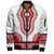 Dashiki Zipper Bomber Jacket dashiki white and red