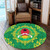 Guinea Bissau Round Rug Floral Frame