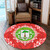 Equatorial Guinea Round Rug Floral Frame