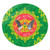 Democratic Republic of Sao Tome and Principe Round Rug Floral Frame