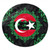Libya Round Rug Floral Frame