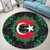 Libya Round Rug Floral Frame
