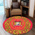 Benin Round Rug Royal Floral Frame