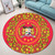 Benin Round Rug Royal Floral Frame