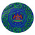 Lesotho Round Rug Royal Floral Frame