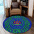 Lesotho Round Rug Royal Floral Frame