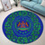 Lesotho Round Rug Royal Floral Frame