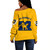Sigma Gamma Rho Off Shoulder Sweatshirt Pearls Yellow