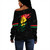 Pan-African Off Shoulder Sweatshirt Black Power Flag